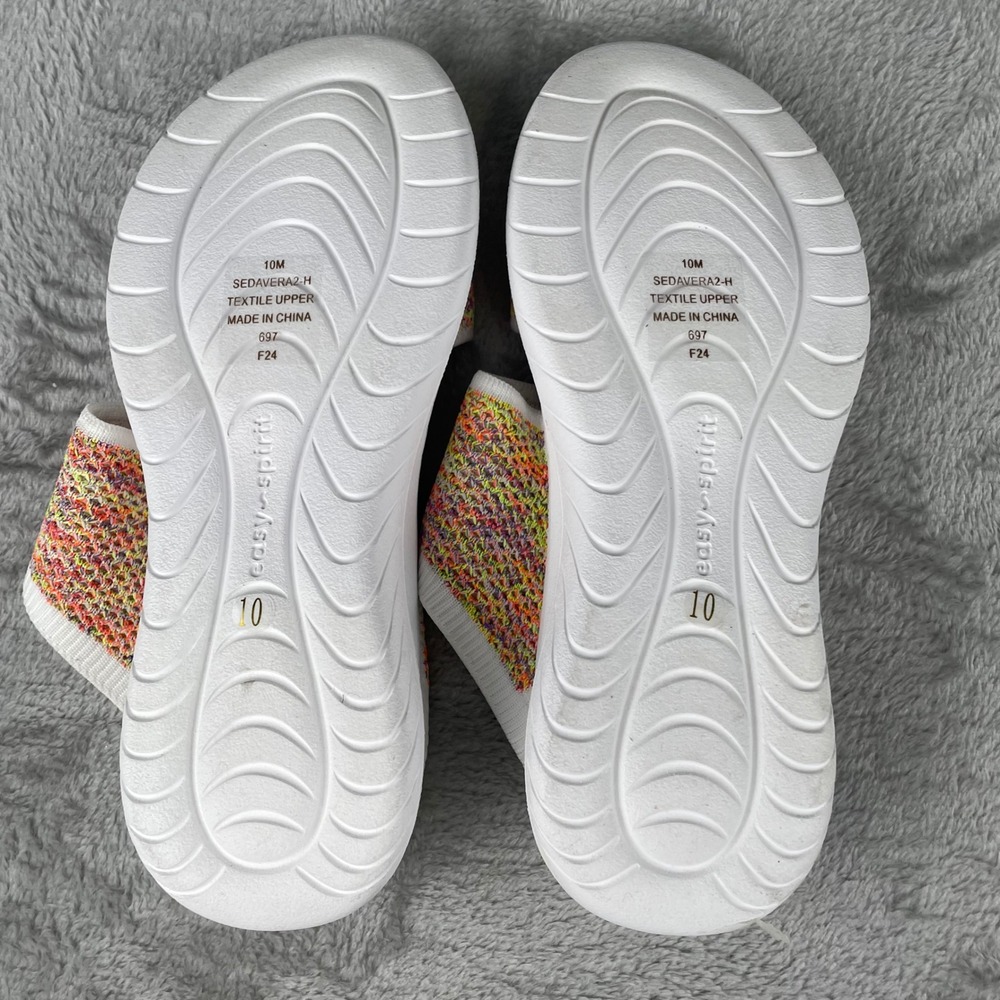 Easy Spirit Sedavera2-H Women 10M Multi Color Knit Slide Sandals Space Dye White - Picture 5 of 5